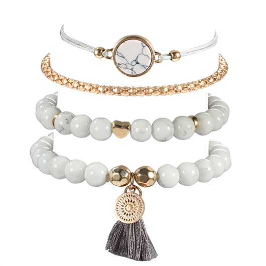 White Color Round Alloy Detail Bracelets | picture 