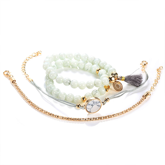 White Color Round Alloy Detail Bracelets | picture 