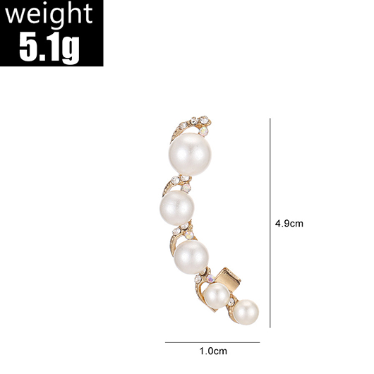Gold Color Round Pearl Ear Studs | picture 