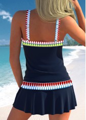 Circular Ring Low Waisted Tribal Print Navy Tankini Set | thumb picture 