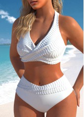 Tie Back Criss Cross White Bikini Set | thumb picture 