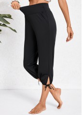 Black Pocket Jogger Elastic Waist High Waisted Pants | thumb picture 