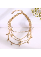 Gold Color Round Alloy Detail Anklet | thumb picture 