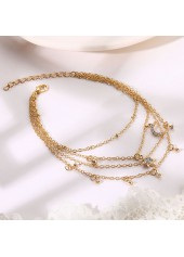 Gold Color Round Alloy Detail Anklet | thumb picture 