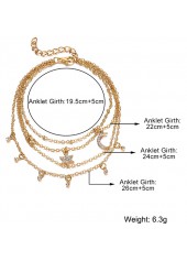 Gold Color Round Alloy Detail Anklet | thumb picture 