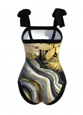 Marble Print Black One Piece Swimwear | thumb picture 