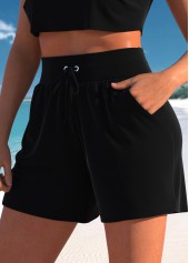 Light Weight High Waisted Black Beach Shorts | thumb picture 