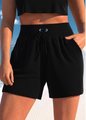 Light Weight High Waisted Black Beach Shorts