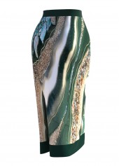 Marble Print Green One Piece Swimwear and Cover Up | thumb picture 