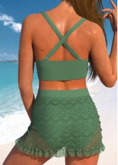 V Neck Lace Sage Green Bikini Set | thumb picture 