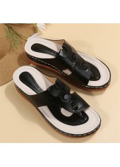 Black Toe Post Low Heel Flip Flops | thumb picture 