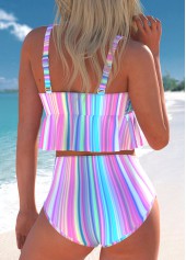 Smocked Striped Multi Color Bikini Set | thumb picture 