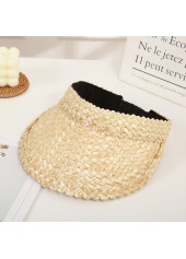 Light Camel Color Straw Detail Hat