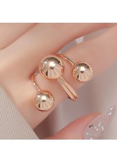 Gold Color Round Alloy Detail Ring