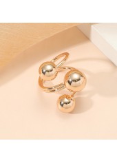 Gold Color Round Alloy Detail Ring | thumb picture 