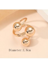 Gold Color Round Alloy Detail Ring | thumb picture 