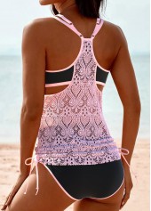 Lace Ruched Light Pink Tankini Set | thumb picture 