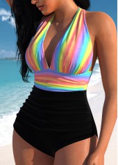 Tie Rainbow Print One Piece Swimwear | thumb picture 