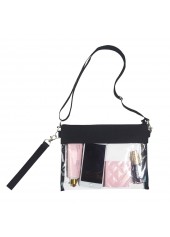 Black Transparent PVC Zip Crossbody Bag