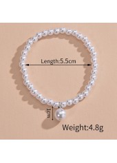White Color Round Pearl Detail Anklet | thumb picture 