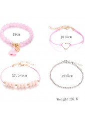 Pink Color Round Alloy Detail Bracelets | thumb picture 