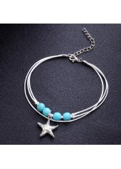 Mint Green Polyresin Layered Starfish Anklet | thumb picture 