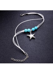 Mint Green Polyresin Layered Starfish Anklet | thumb picture 