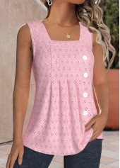 Plus Size Light Pink Asymmetry Sleeveless Tank Top | thumb picture 