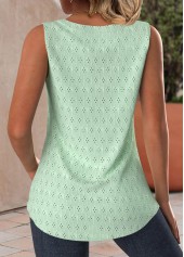 Light Green Jacquard Sleeveless Square Neck Tank Top | thumb picture 