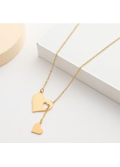 Gold Heart Drop Alloy Chain Necklace | thumb picture 
