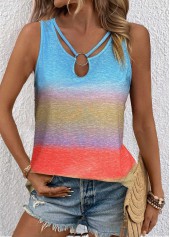 Multi Color Circular Ring Ombre Tank Top | thumb picture 