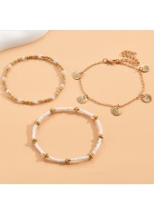 Gold Seashell Detail Round Anklet Set | thumb picture 