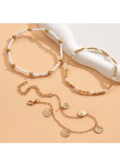 Gold Seashell Detail Round Anklet Set | thumb picture 