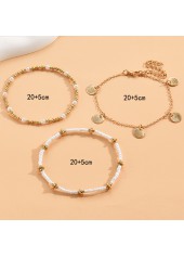Gold Seashell Detail Round Anklet Set | thumb picture 