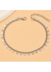Silvery White Geometric Round Alloy Anklet | thumb picture 