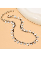Silvery White Geometric Round Alloy Anklet | thumb picture 