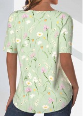 Plus Size Light Green Textured Fabric T Shirt | thumb picture 