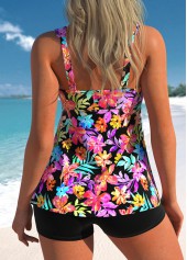 Drawstring Floral Print Multi Color Tankini Set | thumb picture 