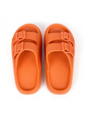 Open Toe Orange Low Heel Sliders