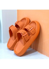 Open Toe Orange Low Heel Sliders | thumb picture 