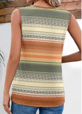 Multi Color Pleated Striped Square Neck Tank Top | thumb picture 