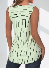 Light Green Surplice Geometric Print Sleeveless Tank Top | thumb picture 