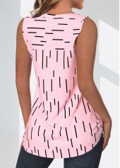 Light Pink Surplice Geometric Print Sleeveless Tank Top | thumb picture 