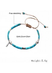 Mint Green Beaded Star Alloy Anklet | thumb picture 