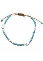 Mint Green Beaded Star Alloy Anklet | thumb picture 