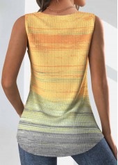 Light Yellow Button Ombre Sleeveless Square Neck Tank Top | thumb picture 
