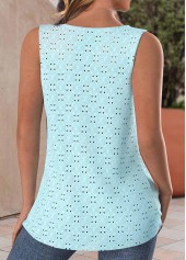 Light Blue Twist Sleeveless V Neck Tank Top | thumb picture 