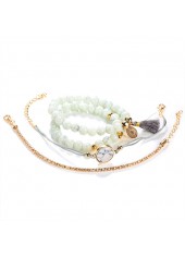 White Color Round Alloy Detail Bracelets | thumb picture 