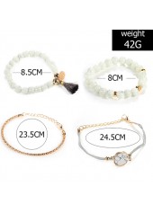 White Color Round Alloy Detail Bracelets | thumb picture 