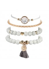 White Color Round Alloy Detail Bracelets | thumb picture 